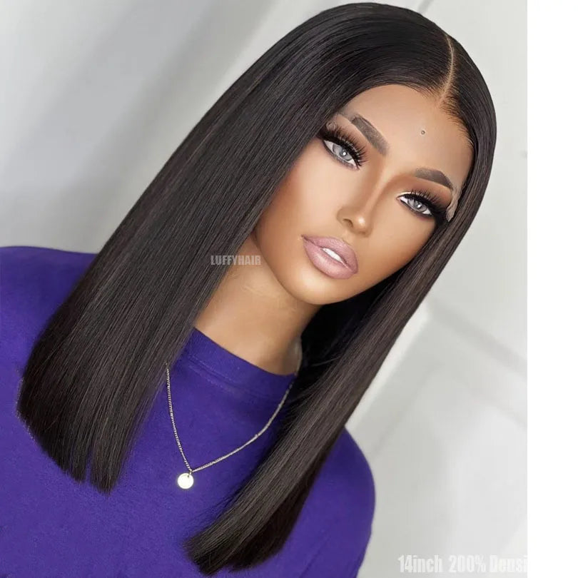 Straight Bob Wig 5x5 Silk Base Closure Human Hair Wigs For Women Malaysian Silk Base Lace Front Wig with Baby Hair