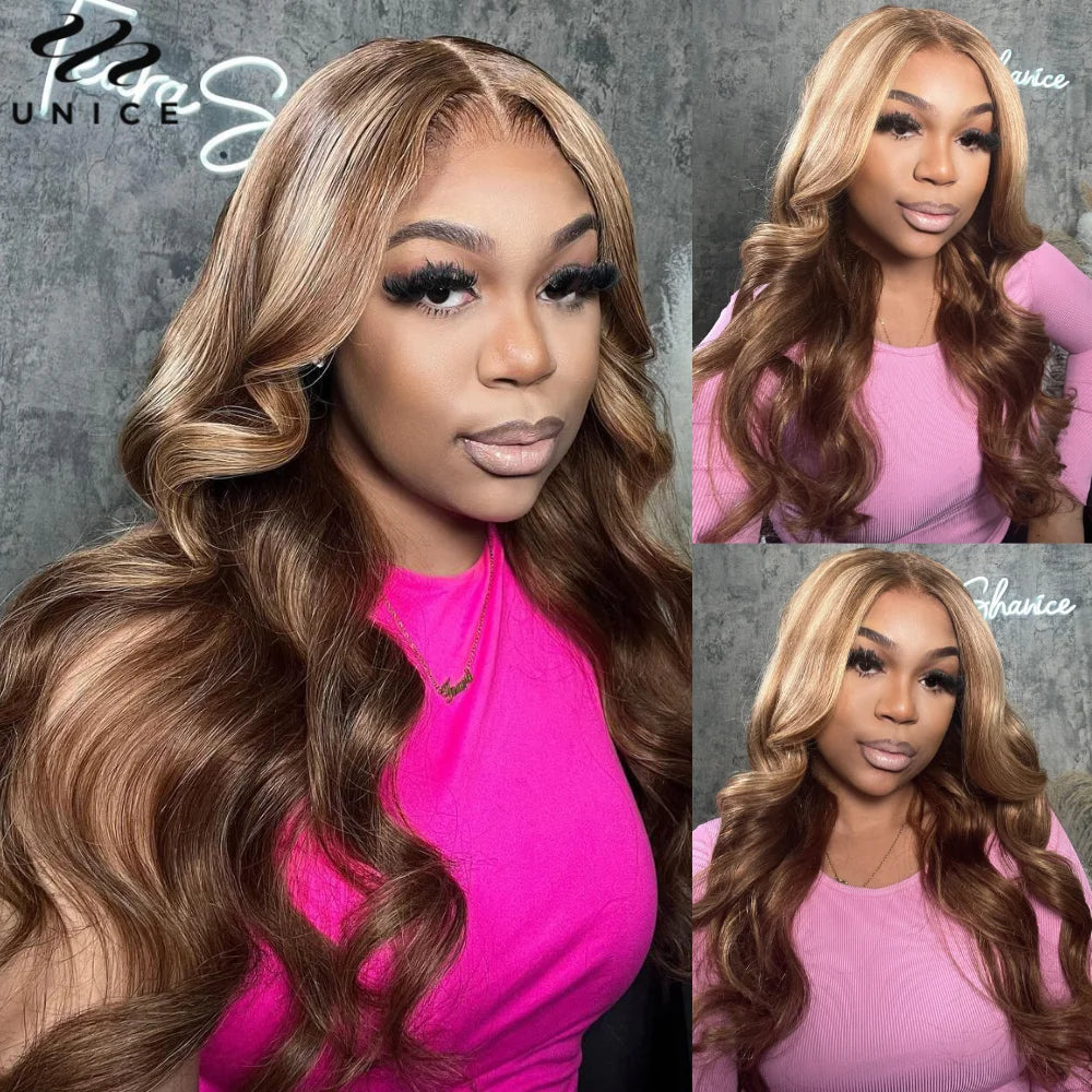 UNice Bye-Bye Knots Wig Pre Cut Pre Bleached Pre Plucked 7x5 Lace Closure Wig Human Hair Honey Blonde Body Wave Glueless Wig