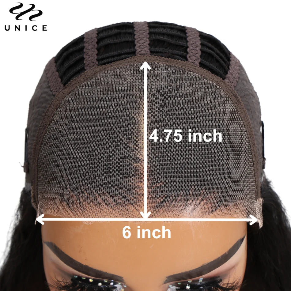 UNice Hair Blonde Highlight Curly 6X4.75 Lace Closure Glueless Wig Human Hair Ready To Wear Pre Cut Pre Bleached Lace Wigs