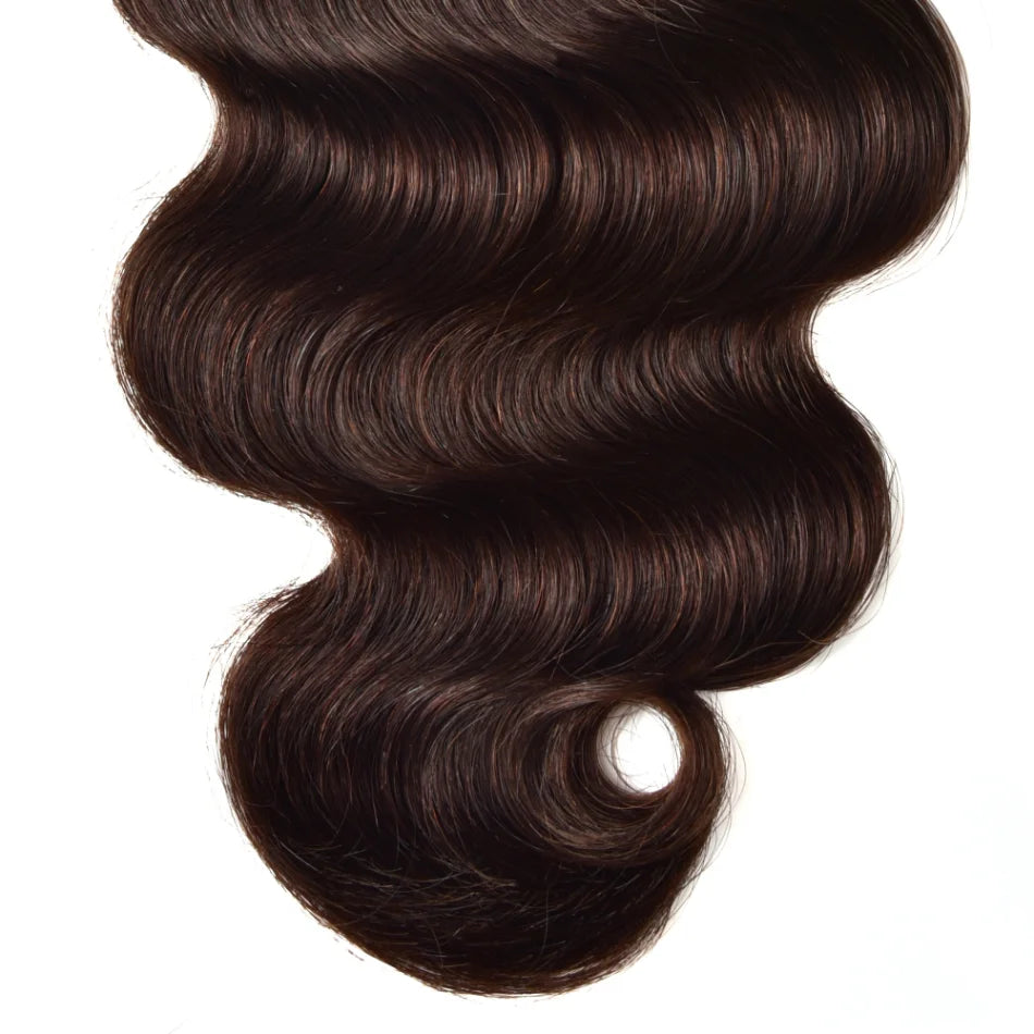 Unice Hair 3 PCS Brazilian Color 2 Body Wave Bundles Deal 100% Human Hair Bundles Virgin Darkest Brown Extensions Remy Wavy Hair