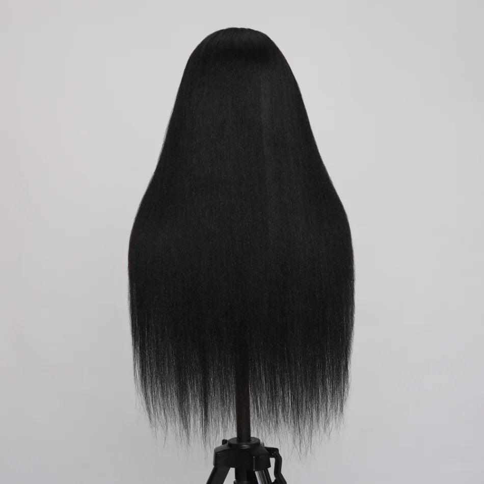 Unice Hair Bye Bye Knots Wig 7x5 Invisible Knots Pre-Cut Lace Wig Black Yaki Straight Put On And Go Glueless Wig Human Hair