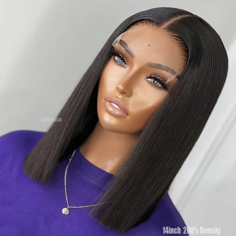 Straight Bob Wig 5x5 Silk Base Closure Human Hair Wigs For Women Malaysian Silk Base Lace Front Wig with Baby Hair