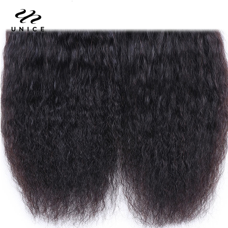 Unice Hair 1Pcs Lot Kinky Straight Hair Human Remy Hair Extension 8-26inches Brazilian Hair Weave Bundles