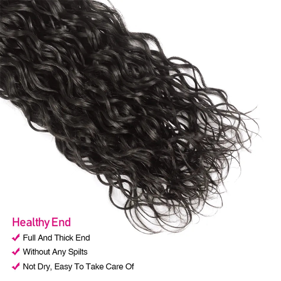 Unice Hair Water Wave Brazilian Hair Weave Bundles 3PCS 100% Human Hair Weaves Natural Color Remy Hair 8-26inch Free Shipping