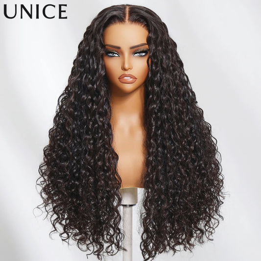 UNICE Hair Water Wave Human Hair Wigs Pre Cut Pre Bleached Glueless Wig Ready To Wear 5x5 HD Lace Wigs 7x5 13x4 Lace Frontal Wig