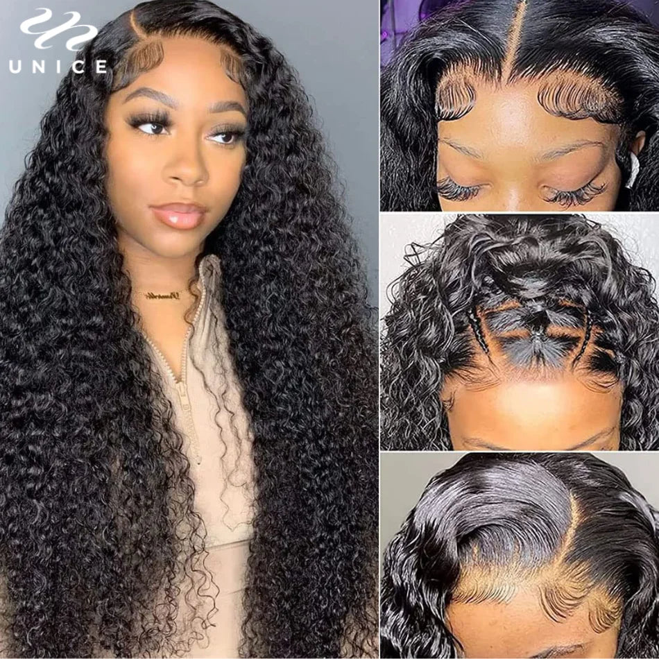 250% Density 5x5 HD Lace Wig 13x4 HD Lace Frontal Wig Human Hair Deep Curly Lace Front Wig PrePlucked Full Wigs Luxury Wig