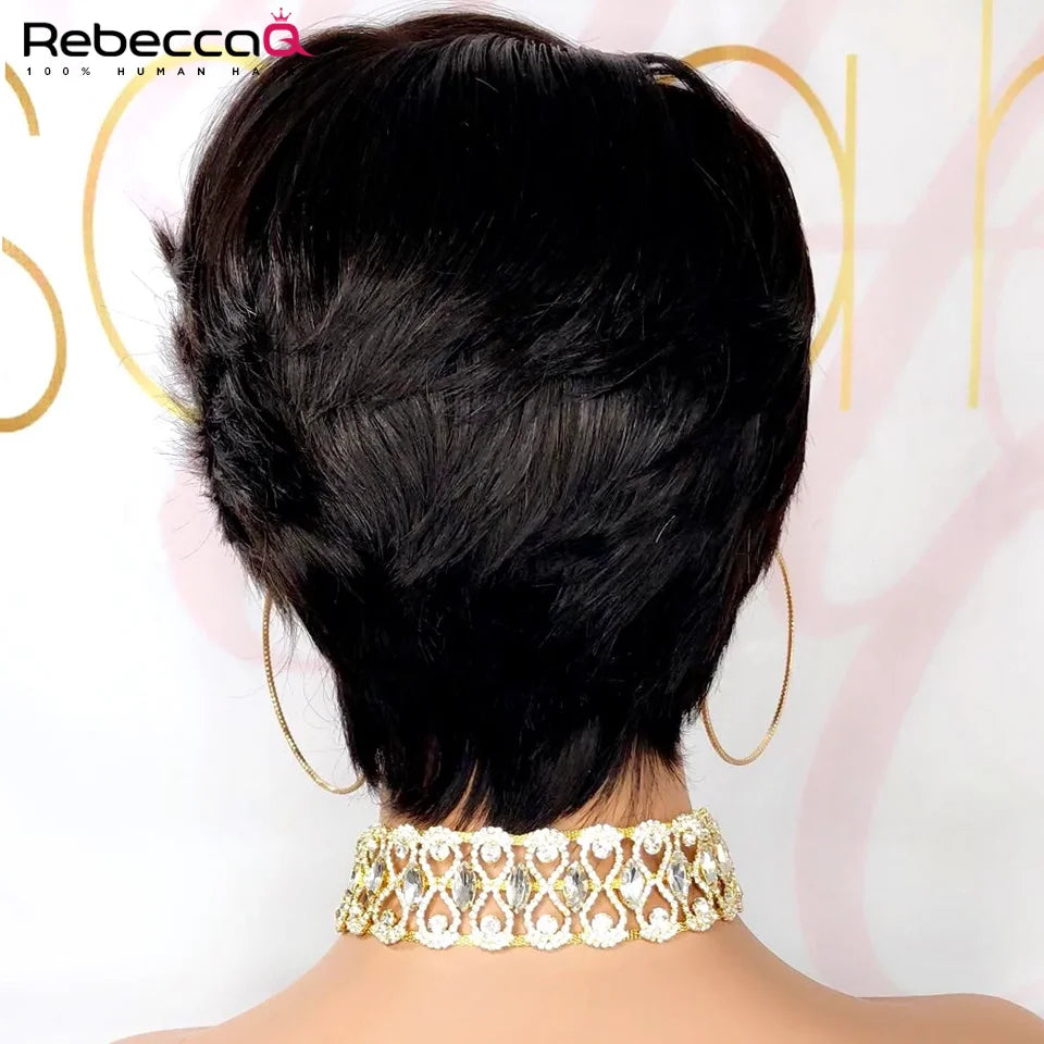 Short Bob Pixie Cut Wig Lace Frontal Straight Transparent Lace Front Human Hair Wigs For Women Preplucked Brazilian Hair Wear go